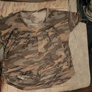 Matching camo tshirt and short set